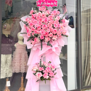 hoa hội nghị tone hồng 2 tầng