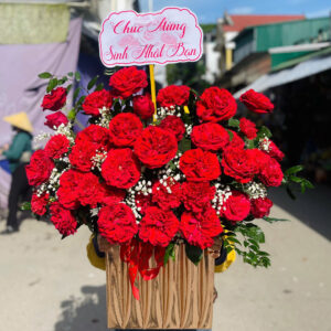 hoa chúc mừng tone đỏ