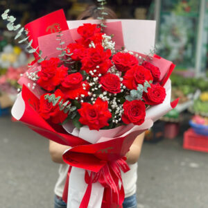 hoa chúc mừng tone đỏ