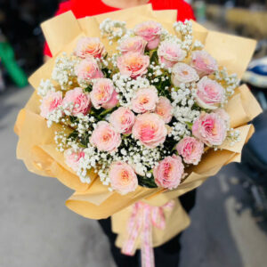 hoa chúc mừng tone hồng nhạt