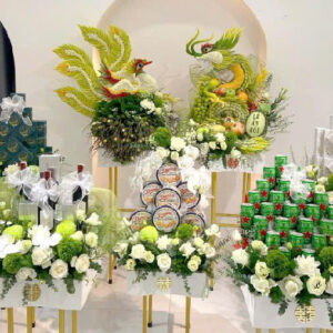 lễ ăn hỏi tone xanh