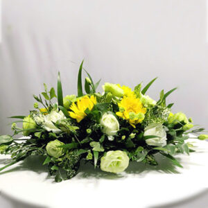 hoa hội nghị tone xanh