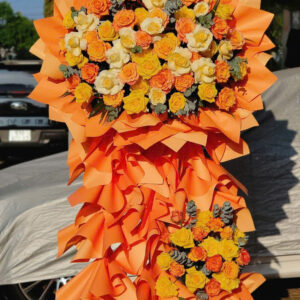 hoa khai trương tone vàng, cam