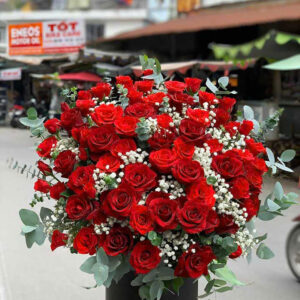 giỏ hoa hồng đỏ sinh nhật