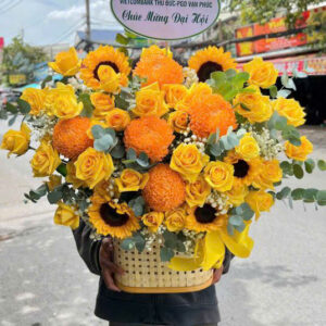 hoa sinh nhật tone vàng