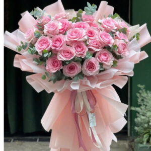 hoa sinh nhật màu hồng