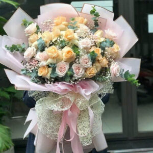 hoa sinh nhật tone vàng