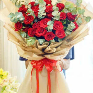 hoa sinh nhật tone đỏ, xanh