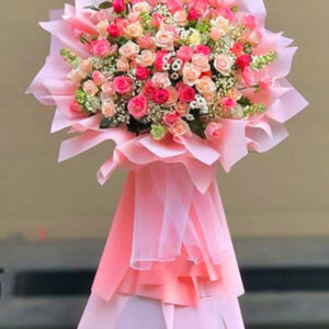 kệ hoa chúc mừng tone hồng